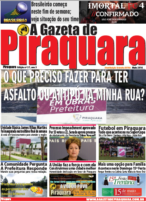 folha a gazeta de piraquara caderno de maio